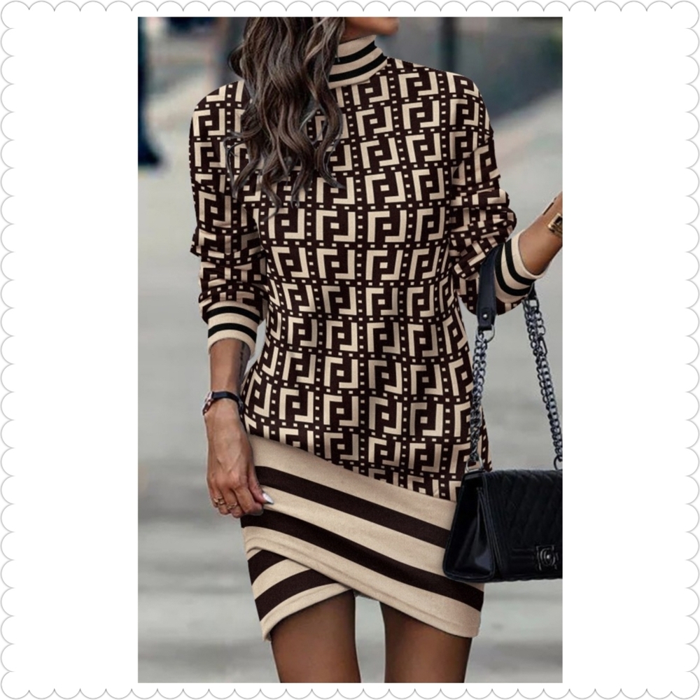 Geometric Patterned Mini Dress - Picture 4 of 5